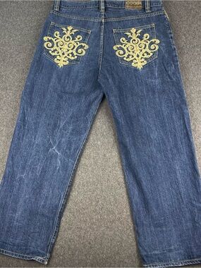 Coogi Jeans Men 40 X 34 Blue Embroidered Y2K Skater Baggy Hiphop Streetwear